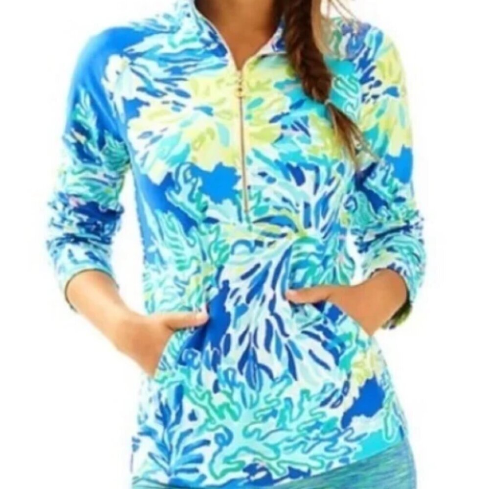 Lilly Pulitzer Skipper Popover in Wade and Sea Print size Medium EUC RARE